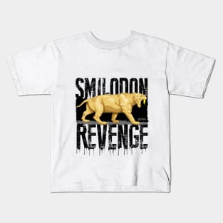 Smilodon Revenge, sabertooth tiger Kids T-Shirt